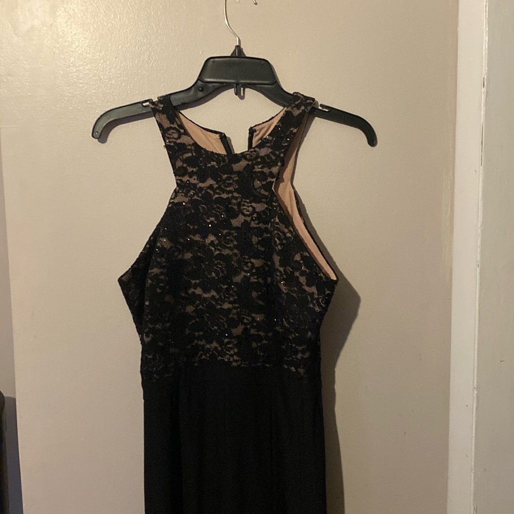 WOMENS black halter back dress